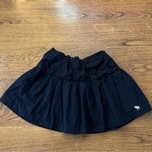 Y2K Abercrombie & Fitch navy blue mini pleated lines Skirt Bow Size XS